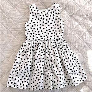 6/6X Carters Girls shimmery white dress with black hearts
